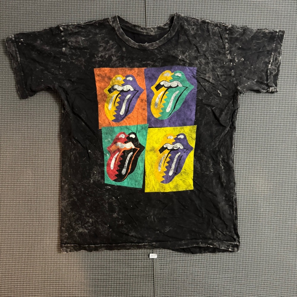 Rolling Stones 1989 North American Tour Modern Reprint Acid Wash T-Shirt L